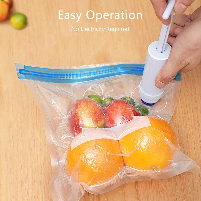 Sous Vide Vacuum Sealer Manual Pump Food Saver Bags Reusable for Kitchen Food Storage Home Gadgets Vacuum Packaging Tools