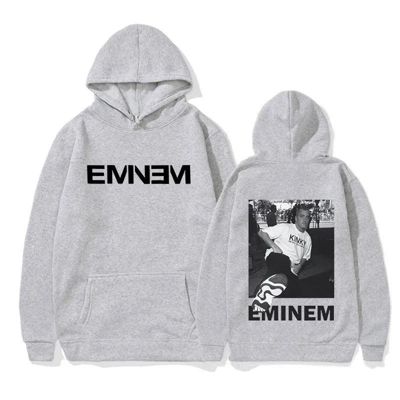 Rapper Eminem Pullover Hoodie Men's Cool Hip Hop Fashion Sweatshirt Unisex Casual Long Sleeve Oversized Hooded Gothic Streetwear