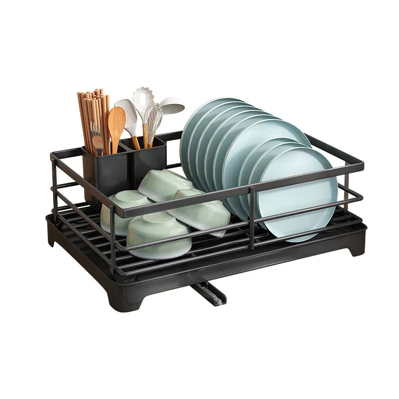 New Dish Drying Rack With Drainboard Dish Storage Racks With Removable Utensil Holder And Knife Slots Dish Drainer Kitchen Sink