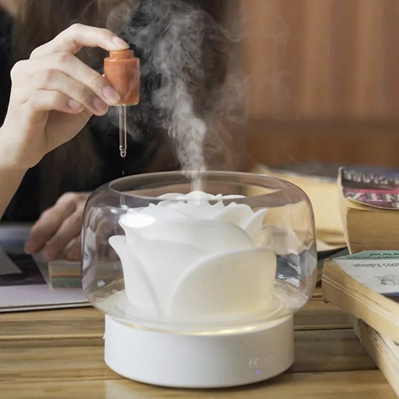 BPA Free Aroma Diffuser 400ML Moutain View Essential Oil Aromatherapy Difusor With Warm and Color LED Lamp Humidificador