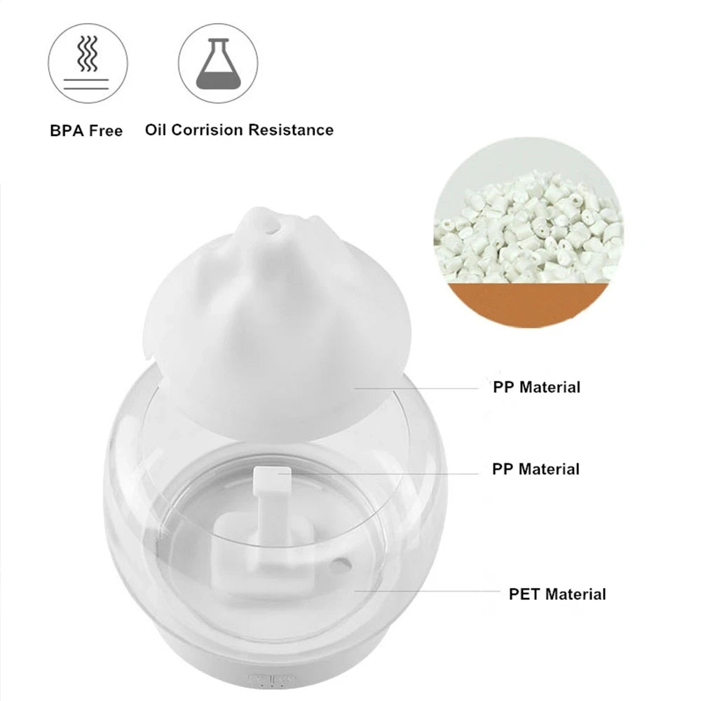 BPA Free Aroma Diffuser 400ML Moutain View Essential Oil Aromatherapy Difusor With Warm and Color LED Lamp Humidificador