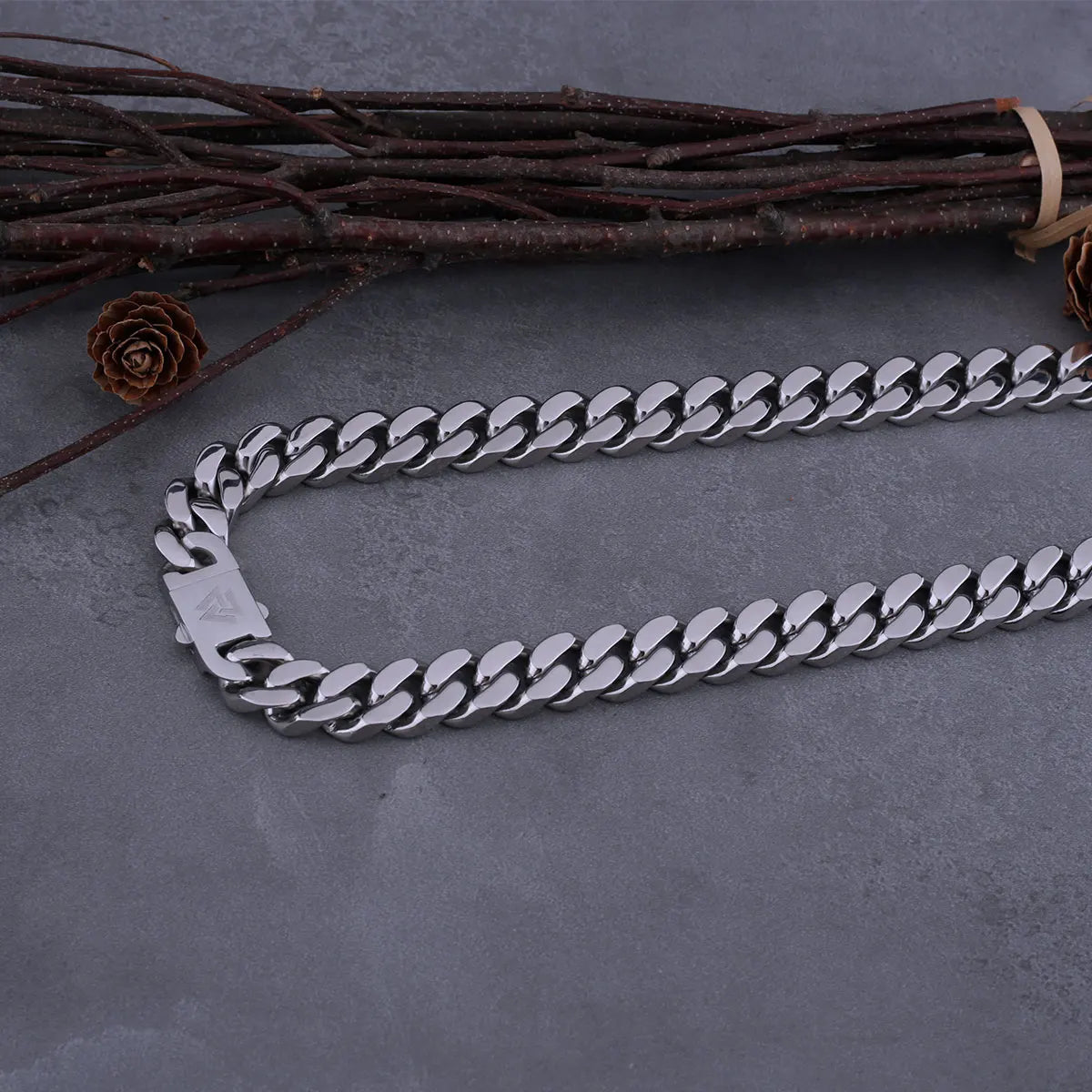 Hip Hop Cuban Chain Cast Men's Necklace Stainless Steel Fine Polished Chain Four Sides Cut Boyfriend Couple Gift Wholesale