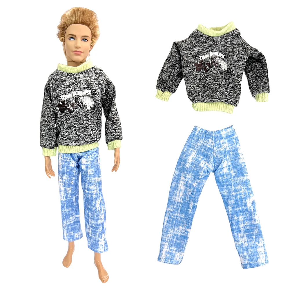NK Mix Prince Ken Doll Clothes Fashion Suit Cool Outfit For Barbie Boy KEN Doll Accessories Presents Baby Gift DIY Toys JJ