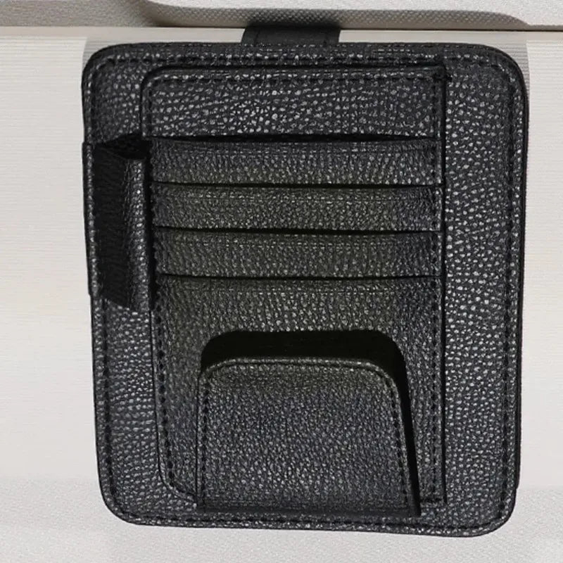 Car Sun Visor Organizer Multi-Pocket Business Card Storage Management Sunglasses Holder Visor Accessories Car Interior