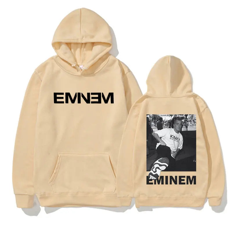 Rapper Eminem Pullover Hoodie Men's Cool Hip Hop Fashion Sweatshirt Unisex Casual Long Sleeve Oversized Hooded Gothic Streetwear