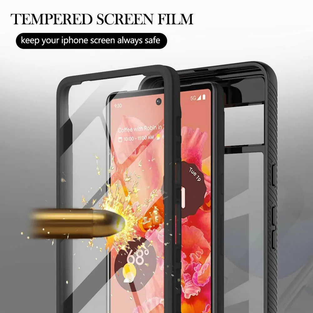 Pixel 7 Pro 8 6A Shockproof Case Front Screen Film Crystal Back Capa for Google Pixel 8 A Pixel7 7Pro 7A 360 Protect Phone Cover