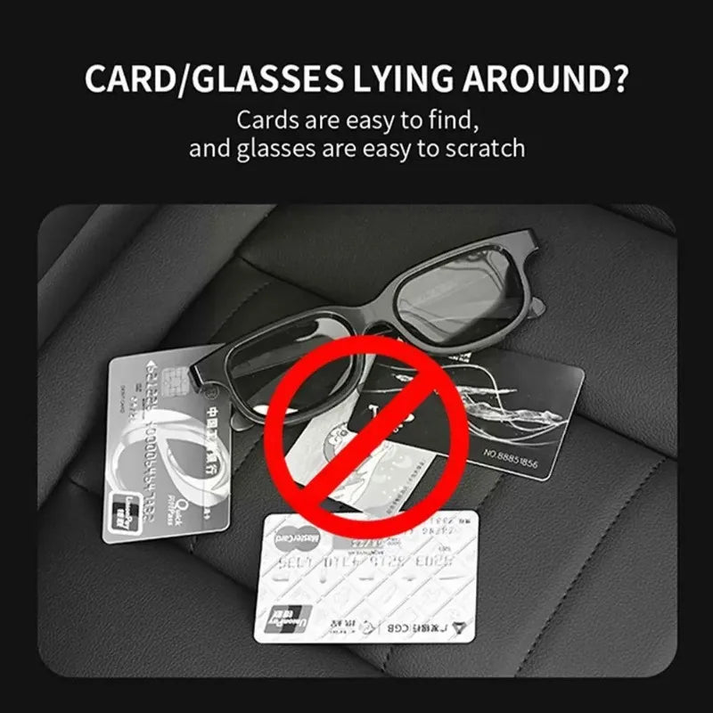 Car Sun Visor Organizer Multi-Pocket Business Card Storage Management Sunglasses Holder Visor Accessories Car Interior