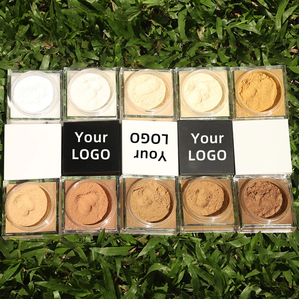 Private Label 10-color Loose Powder Long-lasting Oil Control Custom Logo Matte Waterproof Anti-sweat Makeup Powdering 15g Bulk