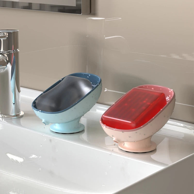 Super Suction Cup Soap Dish with Drain Water for Bathroom Soap Holder Kithcen Sponge Holder Soap Container Bathroom Supplies