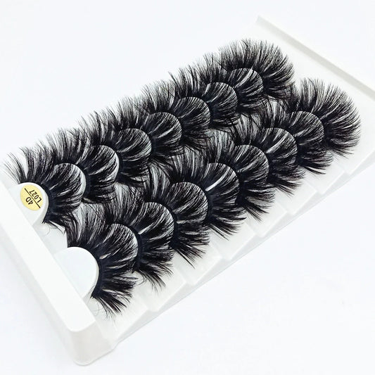 5/8 Pairs 3D Mink Lashes 25mm Dramatic Volume Eyelashes Mink Natural Long Silk Eyelashes Beauty Makeup Eyelash Extension Tool