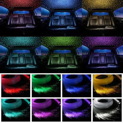 DC12V Car Roof Star Light 6W RGB Fiber Optic Star Ceiling Kit Bluetooth app Fiber Optic Light for Optical Fiber Starry Sky