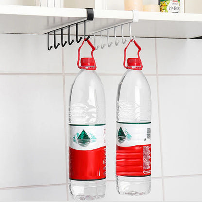 2020 New Hot Fashion 6 Hooks Metal Under Shelf Mug Cup Cupboard Kitchen Organiser Hanging Rack Holder