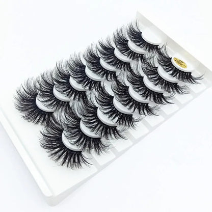 5/8 Pairs 3D Mink Lashes 25mm Dramatic Volume Eyelashes Mink Natural Long Silk Eyelashes Beauty Makeup Eyelash Extension Tool