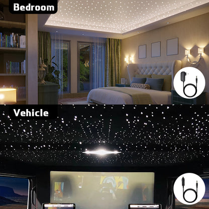 DC12V Car Roof Star Light 6W RGB Fiber Optic Star Ceiling Kit Bluetooth app Fiber Optic Light for Optical Fiber Starry Sky