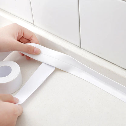 YX 1Roll Waterproof Mold Proof Adhesive Tape Durable Use PVC Material Kitchen Bathroom Wall Sealing Tape Gadgets 3.2M