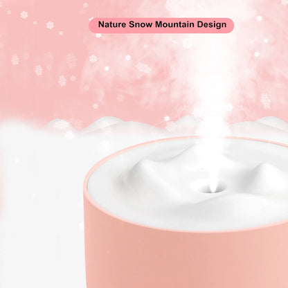 White Snow Mountain Humidifier 500ML Ultrasonic USB Aroma Air Diffuser Soothing Light Aromatherapy Humidificador Home Difusor
