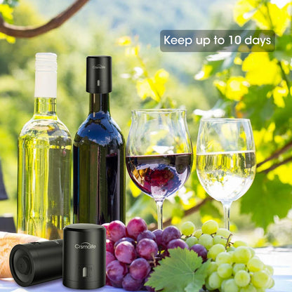 ABS Vacuum Red Wine Bottle Cap Stopper ship from US Vacuum Pump Sealer Wine Fresh Keeper Plug Champagne Cork Kitchen Bar Tool