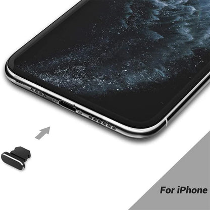 5pcs / Lot Aluminium Dust Plug Mobile Phone Accessories Charge Port for Iphone 5 5s 6 6s 7 Plus 8 X XS XR 11 Pro Max 12 Gadgets