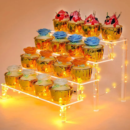 Acrylic Display stand for Amiibo Funko POP Figures，Cupcake Cosmetic Nail Polish Clay Figurine Jewelry for Display Stand Riser