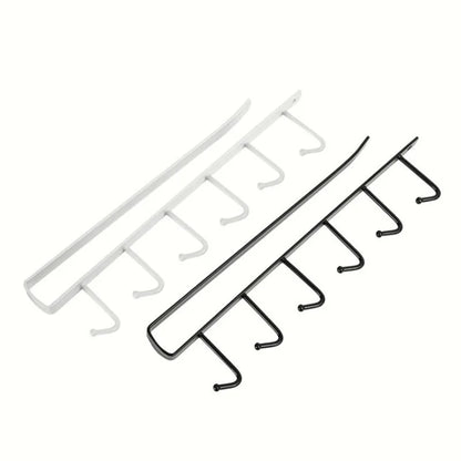 2020 New Hot Fashion 6 Hooks Metal Under Shelf Mug Cup Cupboard Kitchen Organiser Hanging Rack Holder