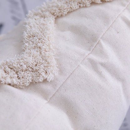 Tassels Cushion Cover 45x 45cm/30x50cm Beige Pillow Cover  Handmade Square Home Decoration for living Room Bed Room Zip Open