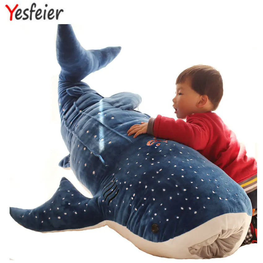 50/100cm New Style Blue Shark Plush Toys Big Fish Cloth Doll Whale Stuffed Animals Children Birthday Gift