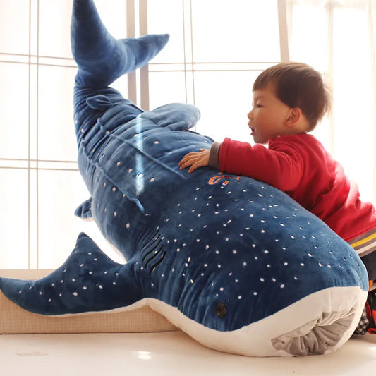 50/100cm New Style Blue Shark Plush Toys Big Fish Cloth Doll Whale Stuffed  Animals Children Birthday Gift