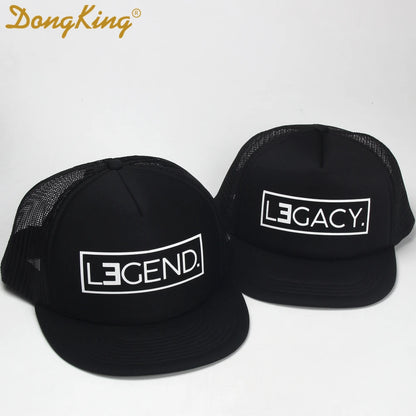 DongKing Trucker Hat LEGEND Hats LEGACY Print Cap Father Son Trucker Dad Gift Daughter Kids Child Baby Mesh Baseball Caps Gift