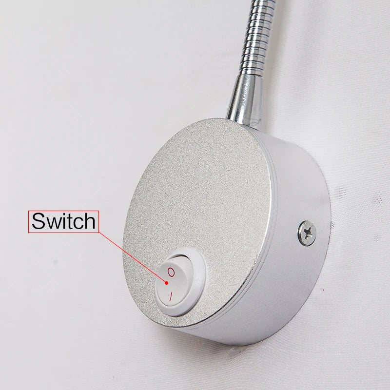 [YGFEEL] 3W LED Wall Lamps Children Reading Lamp Bedroom Bedside Lighting AC90-260V Aluminum Material 360 Degree Adjustable