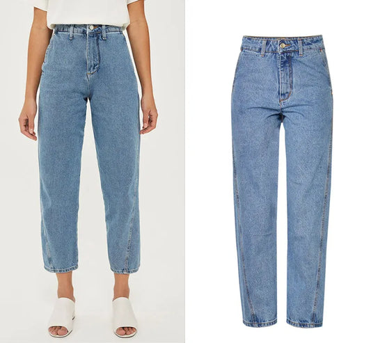 2022 Boyfriend Jeans For Women Wide Leg Pants High Waist Jeans Loose Women Denim Pants Female Light Blue Autumn Jeans Trousers