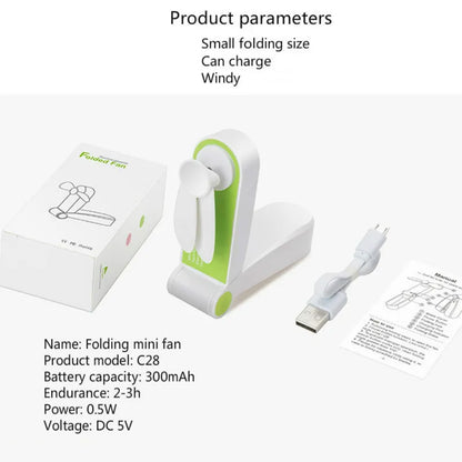 Usb Mini Fold Fan Electric Portable Hold Small Air Cooler Originality Charging Household Electrical Appliances Desktop Ventilado