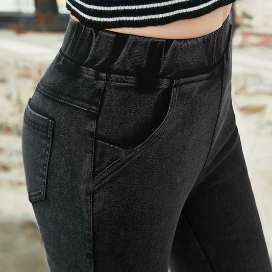 lady casual Slim fitted Stretch Denim pant Skinny pocket blue black Jeans ankle Jeggings leggings for women Pencil Pants