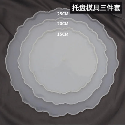 DIY Crystal Silicone Mold Three-layer Fruit Plate Tea Plate Disc Epoxy Resin Molds Cup Pad Mould For Resin Art Home Decoration