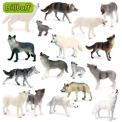 Simulation Solid Wild Forest Animal Model Green Wolf Big Bad Wolf White Wolf Figure Toy Educational Cognitive Toy Children Gifts