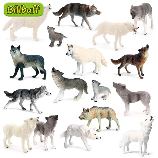 Simulation Solid Wild Forest Animal Model Green Wolf Big Bad Wolf White Wolf Figure Toy Educational Cognitive Toy Children Gifts