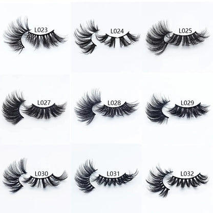 5/8 Pairs 3D Mink Lashes 25mm Dramatic Volume Eyelashes Mink Natural Long Silk Eyelashes Beauty Makeup Eyelash Extension Tool