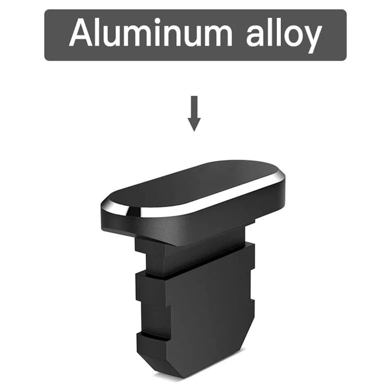 5pcs / Lot Aluminium Dust Plug Mobile Phone Accessories Charge Port for Iphone 5 5s 6 6s 7 Plus 8 X XS XR 11 Pro Max 12 Gadgets