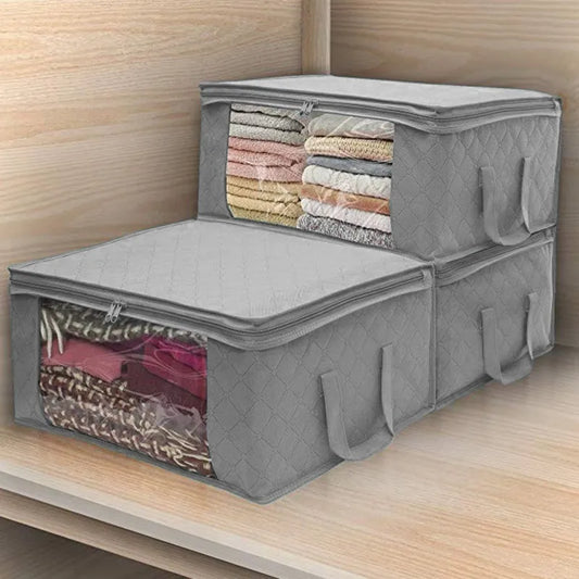 Non-Woven Clothes Storage Bag Folding Quilt Dust-Proof Cabinet Finishing Box Home Storage Supplies Space Bags organizador