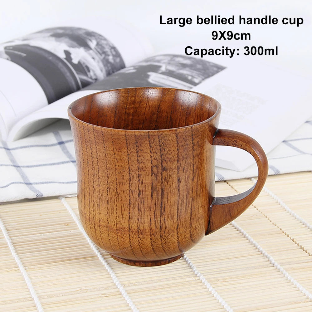 Wooden Big Belly Cups Handmade Natural Spruce Wood Cups Beer Tea Coffee Milk Water Cup Kitchen Bar Drinkware Dropshipping
