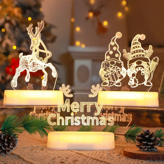 Christmas lighting ornaments DIY atmosphere lights Creative night light bedroom lamp cartoon table lamp holiday gift