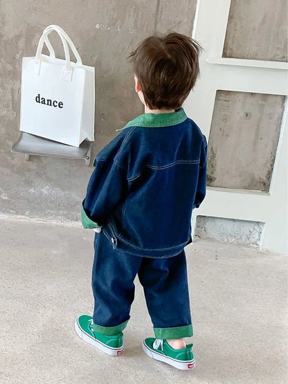 Boys' Denim Set 2023 Spring New Men's Treasure Baby boys clothing sets Clothing pants jeans young children