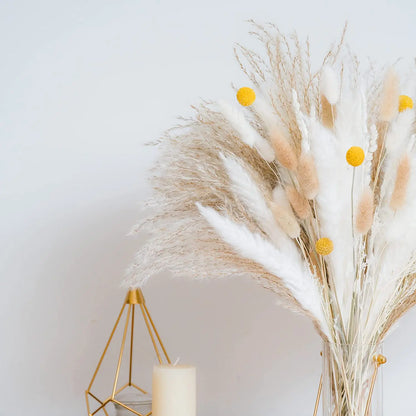 80Pcs Natural Dried Pampas Grass Bouquet Set Boho Home Decor Pompous Large Reed Bunny Tail Wheat Stalk Decorative Dekoration