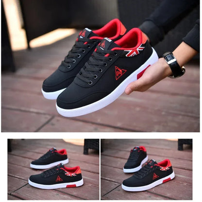 2023 New Men Canvas Shoes Breathable Outdoor Mens Casual Shoes Comfortable Spring Autumn Cloth Flat Shoes Black Walking Sneakers