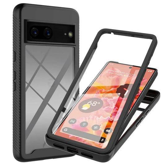 Pixel 7 Pro 8 6A Shockproof Case Front Screen Film Crystal Back Capa for Google Pixel 8 A Pixel7 7Pro 7A 360 Protect Phone Cover