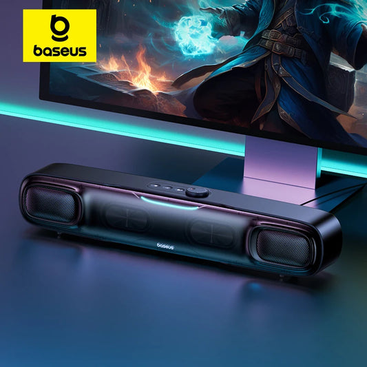 Baseus DS10 Desk Mini Soundbar Speaker Bluetooth 5.3 Triple-Mode Audio 3D Soundscape Surround SubwooferSound Box for Laptop PC