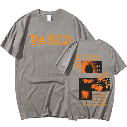 Rapper Kanye West Graphics Print T-shirt THE LIFE OF PABLO T Shirt Summer Men Women Hip Hop Fashion Oversized Short Sleeve Tees