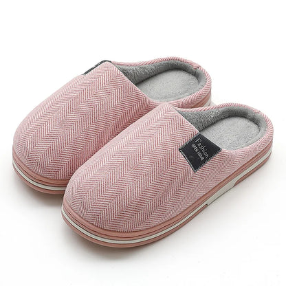 New Men Slippers Big Size Winter Warm Plush Indoor Slides Women Soft Thick Bottom Non-Slip Comfort Shoes Furry Bedroom Shoes