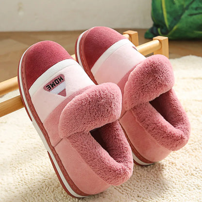 New Men Slippers Big Size Winter Warm Plush Indoor Slides Women Soft Thick Bottom Non-Slip Comfort Shoes Furry Bedroom Shoes