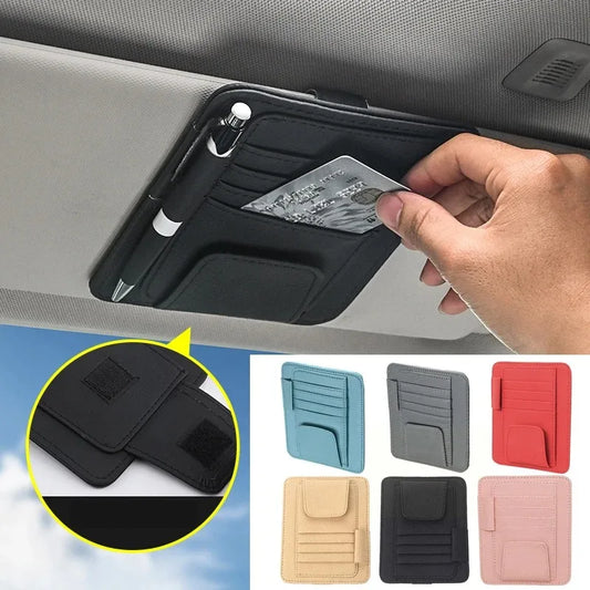 Auto Sonnenblende Veranstalter Multi-Pocket Visitenkarte Speicher Management Sonnenbrille Halter Visier Zubehör Auto Interieur