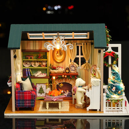 CUTEBEE Doll House Miniature DIY Dollhouse With Furnitures Wooden House Toys For Children Holiday Times Z009